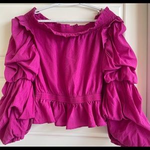 Beautiful fuchsia Guess one shoulder top